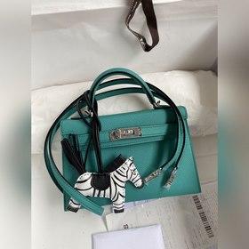 Mini Kelly второго поколения, 19 см, импортная кожа Epsom, зелены
