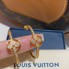 Новейшая модель LV： серебряные серьги в форме полумесяца с брилли