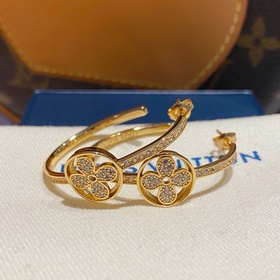 Новейшая модель LV： серебряные серьги в форме полумесяца с брилли