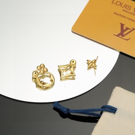 【Версия Seiko】 Серьги Louis Vuitton Асимметричные серьги в форме 