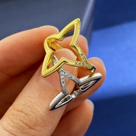LV Louis Vuitton классическое модное кольцо с ажурным ромбовидным