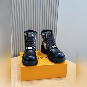 LV.Checker Мужские боевые ботинки Сочетание военных ботинок и раб