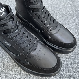 Prada/Prada Мужские новые высокие кожаные кроссовки Эти высокие к