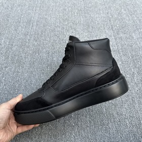 Prada/Prada Мужские новые высокие кожаные кроссовки Эти высокие к