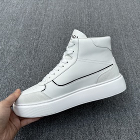 Prada/Прада Мужские новые высокие кожаные кроссовки Эти высокие к