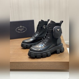 PRAD* — Prada — кожаные туфли на толстой подошве для повседневной