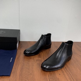 Prada/Прада Кожаные ботинки Chelsea из кожи Saffiano Классическая