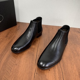 Prada/Прада Кожаные ботинки Chelsea из кожи Saffiano Классическая