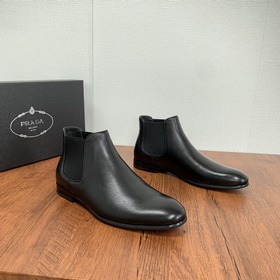 Prada/Прада Кожаные ботинки Chelsea из кожи Saffiano Классическая