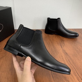 Prada/Прада Кожаные ботинки Chelsea из кожи Saffiano Классическая