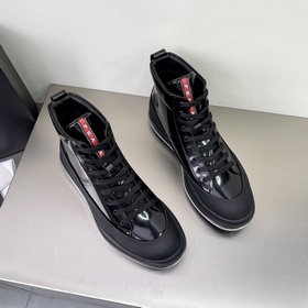 Prada/Prada Мужские высокие кроссовки на амортизирующей подошве с