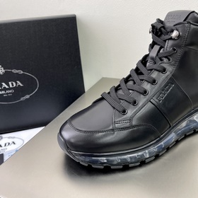 Prada/Prada Мужские высокие кроссовки на шнурках с амортизирующей