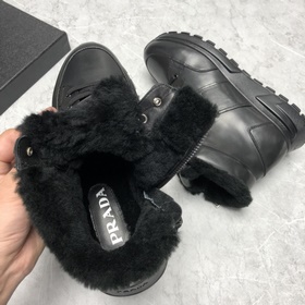 Prada/ Prada высокие шнурованные кроссовкиз шерсти, производство 