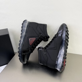 Prada/Prada PRAX Лосины из лакированной кожи с тканевыми вставкам