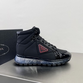 Prada/Prada PRAX Лосины из лакированной кожи с тканевыми вставкам