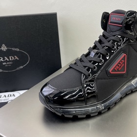 Prada/Prada PRAX Лосины из лакированной кожи с тканевыми вставкам