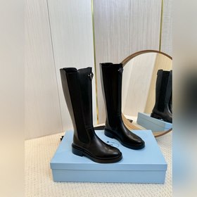 2025 PRADA высшего качества Вышли высокие мотоциклетные сапоги, 