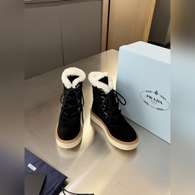 (Высокие ботинки с ремешками) 2025 PRAD*A Prada Зимняя коллекция 