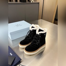 (Высокие ботинки с ремешками) 2025 PRAD*A Prada Зимняя коллекция 