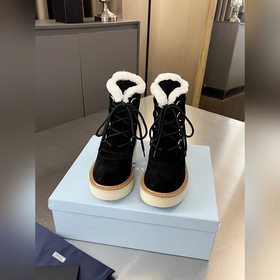 (Высокие ботинки с ремешками) 2025 PRAD*A Prada Зимняя коллекция 