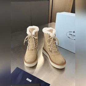 (Высокие ботинки с ремешками) 2025 PRAD*A Prada Зимняя коллекция 