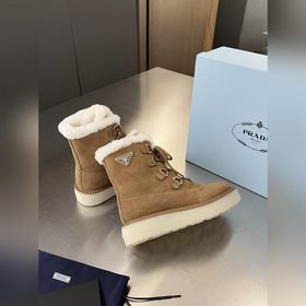 (Высокие ботинки с ремешками) 2025 PRAD*A Prada Зимняя коллекция 