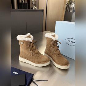 (Высокие ботинки с ремешками) 2025 PRAD*A Prada Зимняя коллекция 