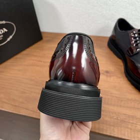 PRADA/Prada Мужские новые кожаные туфли-дерби с шнурками Высокока