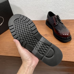 PRADA/Prada Мужские новые кожаные туфли-дерби с шнурками Высокока