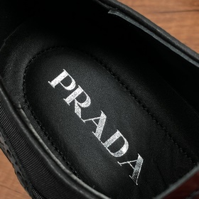 PRADA/Prada Мужские новые кожаные туфли-дерби с шнурками Высокока