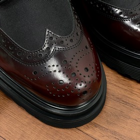 PRADA/Prada Мужские новые кожаные туфли-дерби с шнурками Высокока