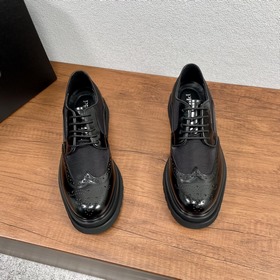 PRADA/Prada Мужские новые кожаные туфли-дерби с шнурками Высокока