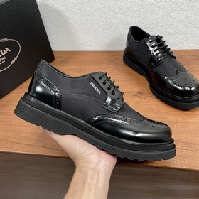 PRADA/Prada Мужские новые кожаные туфли-дерби с шнурками Высокока