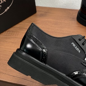 PRADA/Prada Мужские новые кожаные туфли-дерби с шнурками Высокока