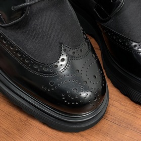 PRADA/Prada Мужские новые кожаные туфли-дерби с шнурками Высокока