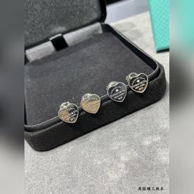 Серебряные серьги в форме сердца с бриллиантами от Tiffany, знак 