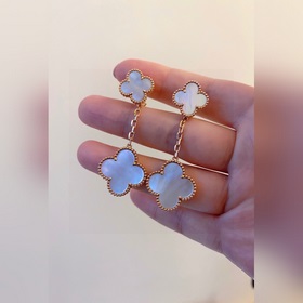 Van Cleef & Arpels vca двойные четырехлистные серьги-гвоздики