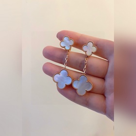 Van Cleef & Arpels vca двойные четырехлистные серьги-гвоздики