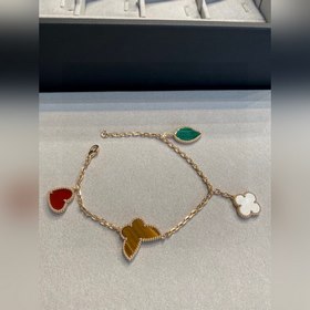 Браслет Van Cleef & Arpels с четырьмя цветами, красные бабочк
