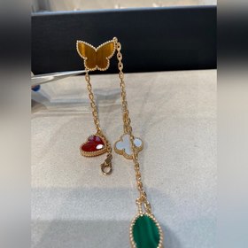 Браслет Van Cleef & Arpels с четырьмя цветами, красные бабочк