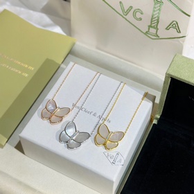 VCA Van Cleef & Arpels Белый жемчуг Большой бабочка Ожерелье 