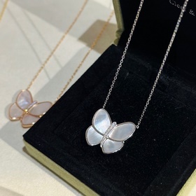 VCA Van Cleef & Arpels Белый жемчуг Большой бабочка Ожерелье 