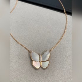 VCA Van Cleef & Arpels Белый перламутр Большой бабочка Ожерел