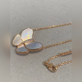 VCA Van Cleef & Arpels Белый перламутр Большой бабочка Ожерел