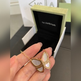 VCA Van Cleef & Arpels Белый перламутр Большой бабочка Ожерел
