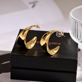 YSL Saint Laurent буквальные серьгиз оригинального латунного мате