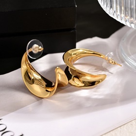 YSL Saint Laurent буквальные серьгиз оригинального латунного мате