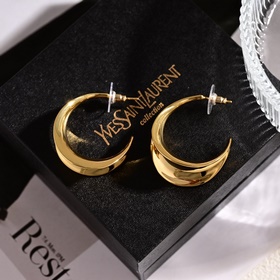 YSL Saint Laurent буквальные серьгиз оригинального латунного мате