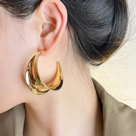 YSL Saint Laurent буквальные серьгиз оригинального латунного мате