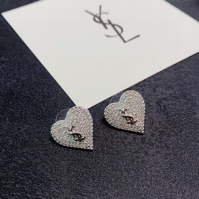 Новые серебряные серьги-гвоздики YSL Saint Laurent с буквами брил